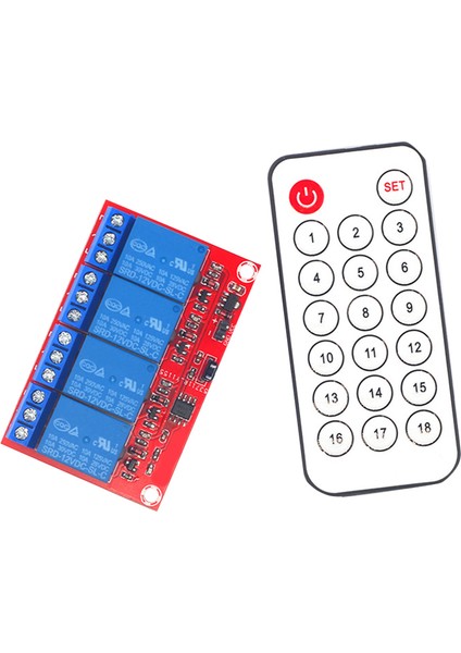 4 Kanal 24V Kızılötesi Alıcı Röle Sürücü Kartı + 4ch Kızılötesi Uzaktan Kumanda Anahtarı (Yurt Dışından)