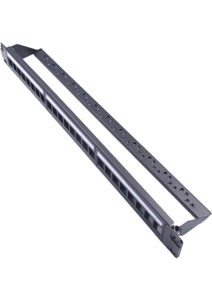 1u Kabin Geçişli 24 Port Cat6 Patch Panel RJ45 Konnektörü Ağ Kablosu Adaptörü Keystone Jak Çerçevesi (Yurt Dışından)