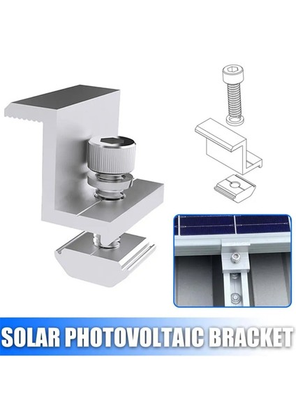 10 Adet Güneş Fotovoltaik Braket Alüminyum Alaşımlı Kelepçe Güneş Modülü Güneş Paneli Raf Montajları Aksesuarları Pv Kelepçesi D (Yurt Dışından) indirimleri