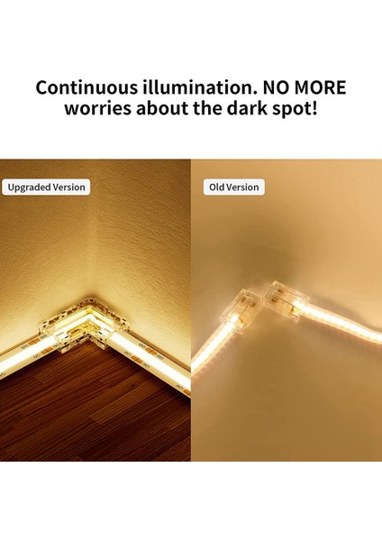 8mm Cob Konektörü 8 Adet L Şekilli/köşe Konektörü, Cob LED Şerit Işıklar Için 2 Adet Boşluksuz Konektörler, 10MM Bant Işıkları Için Değil (Yurt Dışından)