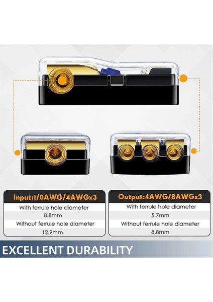 2 Yollu Anl Sigorta Tutucu, Bakır 0/2/4 Ölçü Ila 4/6/8 Ölçü 60 Amper Sigorta Dağıtım Bloğu Araba Ses Amplifikatörü Için (Yurt Dışından) fırsatları