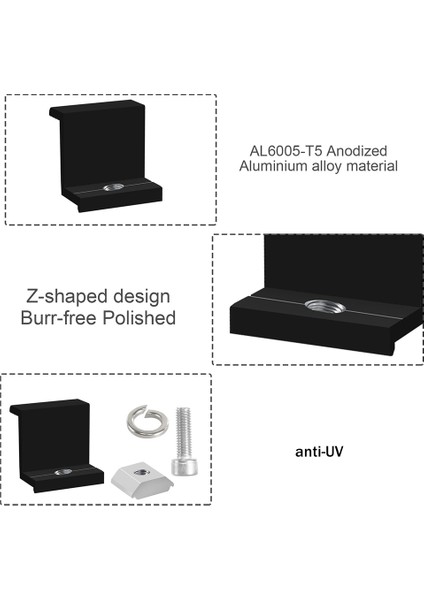 12 Paket Güneş Modülü Tutucu Uç Kelepçesi, Güneş Paneli Montajı Için Uç Kelepçesi, Pv Güneş Modülü Sabitlemeleri Için Yan Kelepçe 35MM (Yurt Dışından)