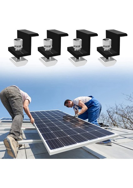 12 Paket Güneş Modülü Tutucu Uç Kelepçesi, Güneş Paneli Montajı Için Uç Kelepçesi, Pv Güneş Modülü Sabitlemeleri Için Yan Kelepçe 35MM (Yurt Dışından)