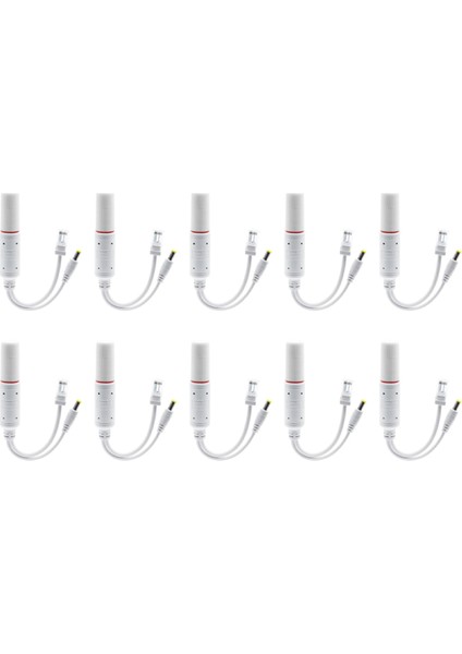 10 Adet Poe Ayırıcı Su Geçirmez Video Balun + Güç Adaptörü Kablo Besleme Modülü Enjektör 48 Ila 12V Ip Kamera Genişletici Için (Yurt Dışından)