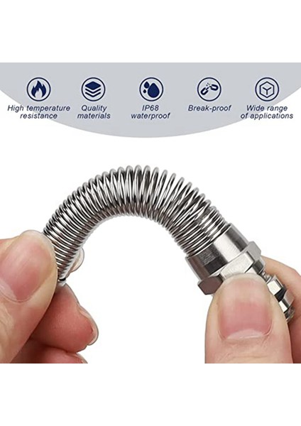 M12 Metal Bükülmez Kablo Rakorları Kablo Rakorları Pirinç Nikel Kaplama Konnektörler 3-6.5mm Kablo Bağlantıları Için 2'li Set (Yurt Dışından)