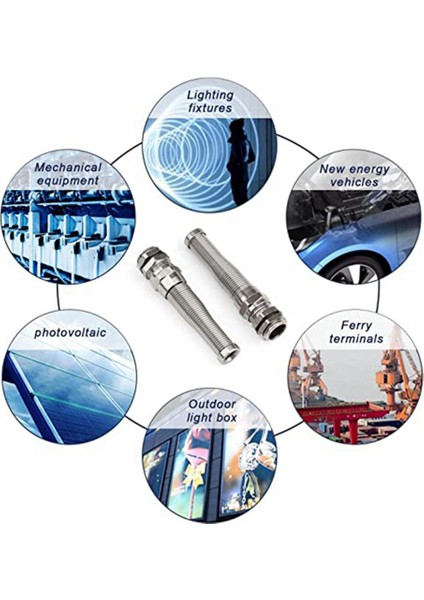 M12 Metal Bükülmez Kablo Rakorları Kablo Rakorları Pirinç Nikel Kaplama Konnektörler 3-6.5mm Kablo Bağlantıları Için 2'li Set (Yurt Dışından) fırsatları