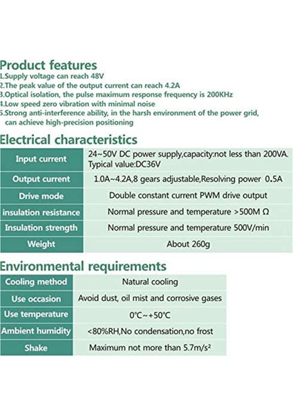 Cnc Dijital Mikrostep Sürücü DM542 Step Motor Kontrol Cihazı 2 Fazlı Dijital Step Motor Sürücüsü 20-50V Dc Maks. 4.2A (Yurt Dışından) indirimleri