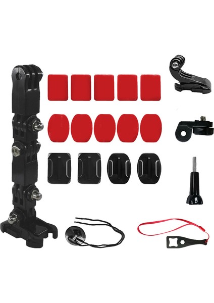 Motosiklet Kask Çene Dağı Kavisli Yapışkan Kol Gopro Hero 9 8 7 6 5 4 Eylem Kamera Aksesuarları (Yurt Dışından)