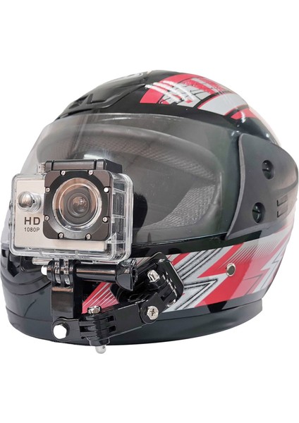Motosiklet Kask Çene Dağı Kavisli Yapışkan Kol Gopro Hero 9 8 7 6 5 4 Eylem Kamera Aksesuarları (Yurt Dışından)