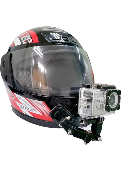 Motosiklet Kask Çene Dağı Kavisli Yapışkan Kol Gopro Hero 9 8 7 6 5 4 Eylem Kamera Aksesuarları (Yurt Dışından)