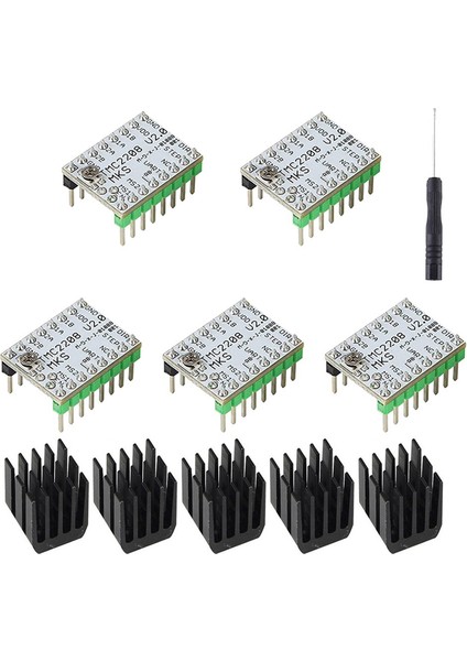 Mks TMC2208 V2.0 Adım Motor Sürücüsü Mks Sgen L V1.0/gen L V2.0 Kontrol Kartı Için Ultra Sessiz/düşük Isı (5 Adet) (Yurt Dışından)