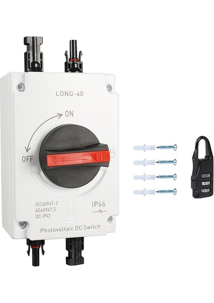 Pv Güneş Fotovoltaik Kesme Anahtarı, Lonq-40 Dc Izolatör Güneş Anahtarı IP66 Su Geçirmez DC1000V 32A 4p (Yurt Dışından)