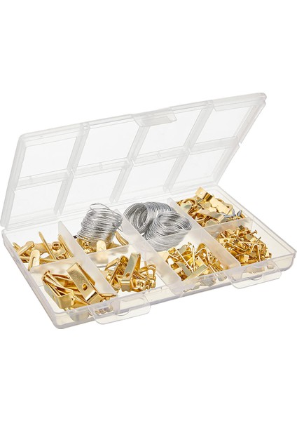 Resim Asma Çeşitleri Kiti, Ağır Hizmet Tipi Tel Resim Asma Fotoğraf Ayna Çerçevesi Yapıt Için 220 Parçalı Set (Yurt Dışından)