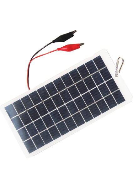 5W 12V Polisilikon Güneş Paneli Dış Mekan Taşınabilir Su Geçirmez Şarj Paneli Klipsli 9-12V Pil Şarj Edebilir (Yurt Dışından)