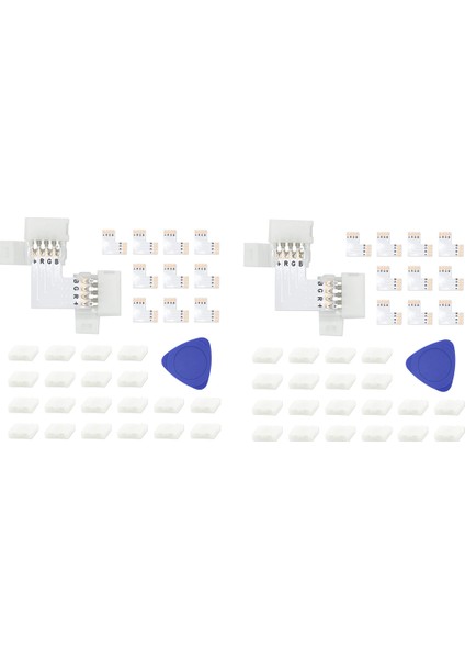 5050 10MM 4pin Için LED Şerit Konektör Kiti, L Şekli 4-Pin LED Konnektörler, Dıy Için Lehimsiz LED Şerit Aksesuarları (Yurt Dışından)