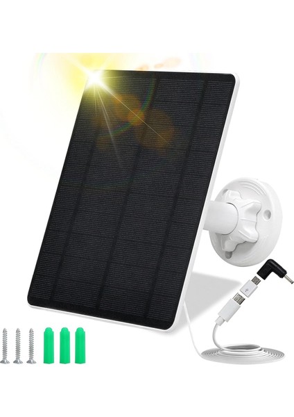 Güvenlik Kamerası Için Güneş Paneli, Kameralar Için 5W USB Güneş Paneli Dc 5V, Kamera Güneş Paneli Şarj Cihazı, IP65 Güneş Paneli Şarj Cihazı (Yurt Dışından)