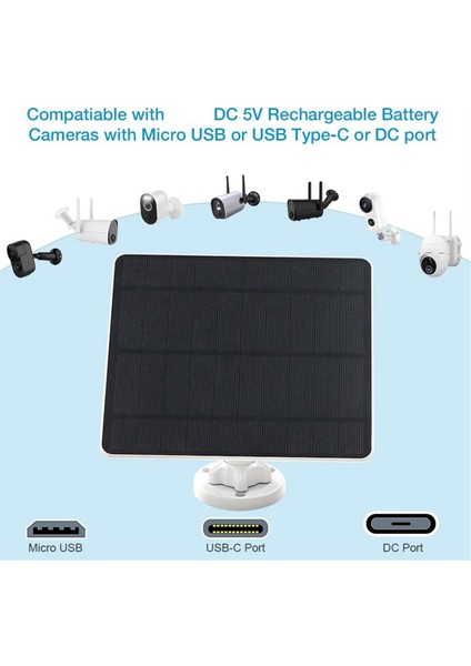 Güvenlik Kamerası Için Güneş Paneli, Kameralar Için 5W USB Güneş Paneli Dc 5V, Kamera Güneş Paneli Şarj Cihazı, IP65 Güneş Paneli Şarj Cihazı (Yurt Dışından) indirimleri