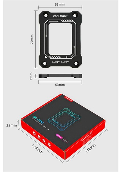 Coolmoon BC-1700 Intel 12. Nesil Cpu Bükülme Düzeltme Sabitleme Tokası LGA1700 Toka Sabitleme Alüminyum Yedek Kiti, B (Yurt Dışından) indirimleri