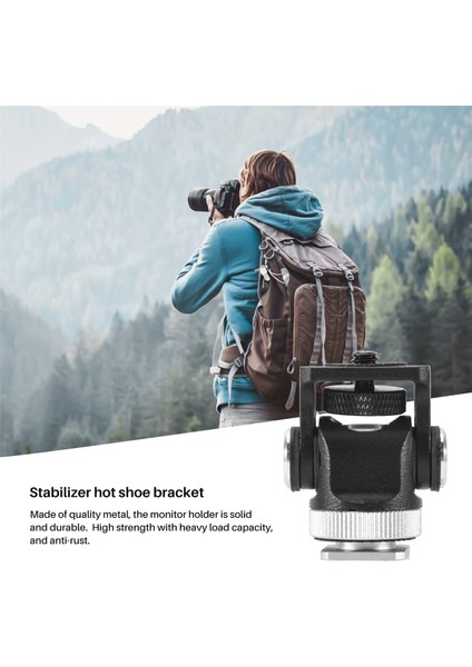 Mini Sıcak Ayakkabı Montaj Monitör Mikrofon Flaş Tutucu 1/4 Inç Vida Kamera Braketi Tripod Kafası Monitör Flaş Kamera Aksesuarları (Yurt Dışından)
