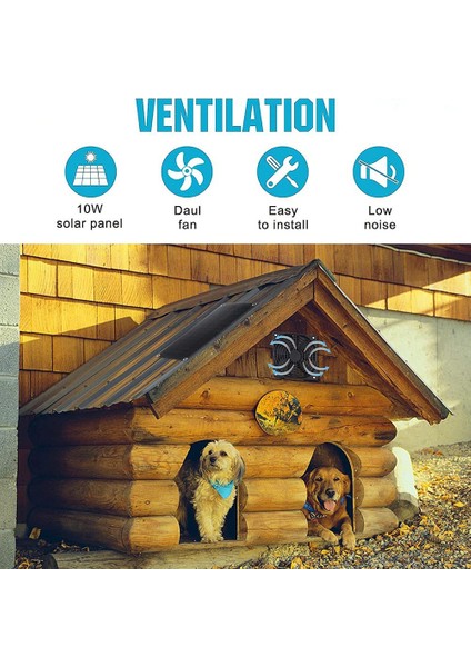 10W Güneş Enerjili Fan, Güneş Havalandırma Egzoz Fanı Yüksek Hızlı Hava Akışı Dış Kiti, Tavuk Kümesleri, Seralar, Akalar 2 Fan Için (Yurt Dışından) fırsatları
