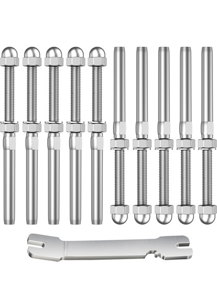 Paslanmaz Çelik Tel Halat Bağlantı Elemanı Montaj Kapağı Tipi Somun Amerikan Düz Çubuk Korkuluk Kablo Bağlantı Parçaları 1/8 Inç (Yurt Dışından)