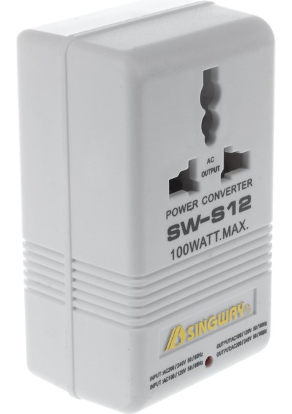 Sıngway 100W 110V/120V Ila 220V/240V Yükseltici ve Düşürücü Voltaj Dönüştürücü Trafo Seyahat Beyaz (Yurt Dışından)
