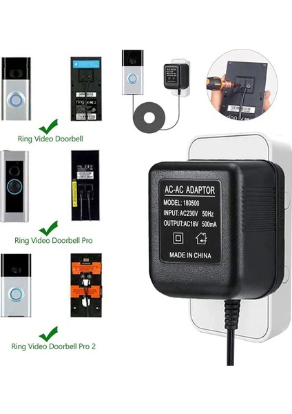 Halka Kapı Zili Açık Ab Tak Için 18V 500MA Güç Kaynağı Pil Şarj Adaptörü (Yurt Dışından) indirimleri