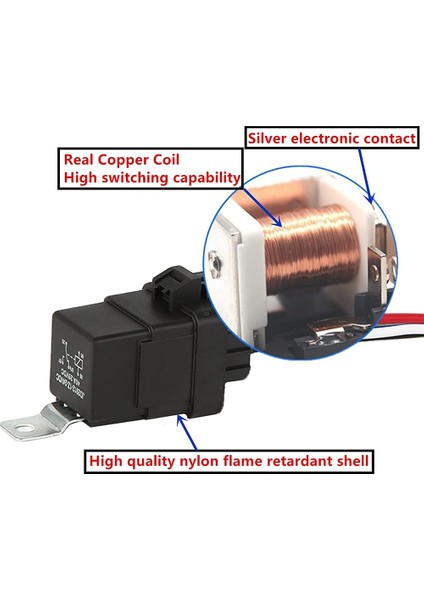 Röle 12V Dc 5-Pın Su Geçirmez, Kablo Demeti 40/30 Amp ve Sıralı Sigorta Tutucu - Ağır Hizmet 12 Awg Kalaylı Bakır Teller (6) (Yurt Dışından) modelleri
