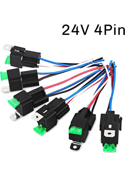 6 Adet Bakır Terminal Otomatik Röle 30A Sigortalı Açık/kapalı Araba Motor Rölesi Tutucu Soketli Açık/kapalı Sigortalı Röle 24V 4pın (Yurt Dışından)