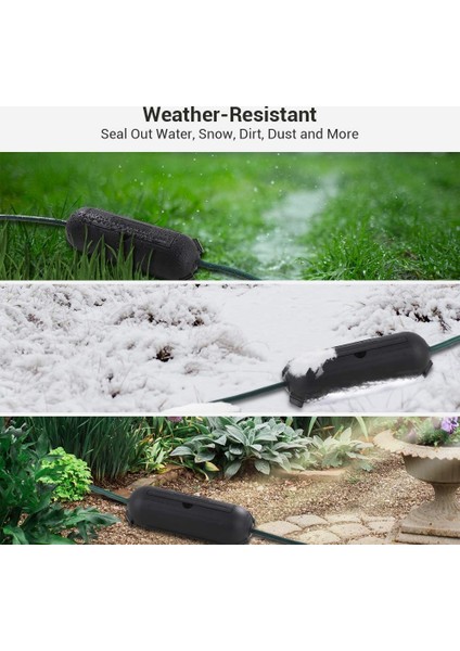 Kablo Bağlantı Kutusu Siyah Uzatma Kablosu Kapağı Koruyucu Dış Mekan Güvenlik Mühürü Hava Koşullarına Dayanıklı Neme Dayanıklı Bağlantı Kutusu (Yurt Dışından) fiyatları