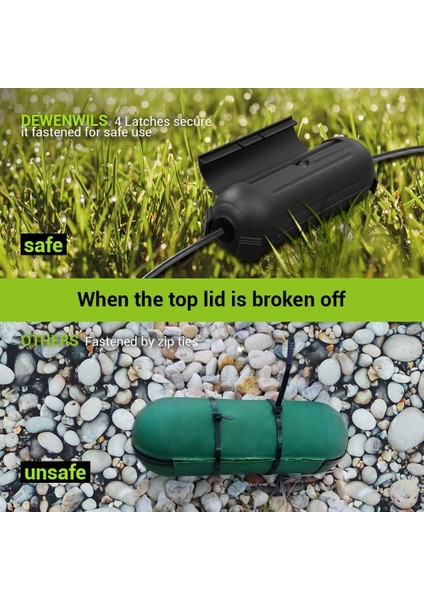 Kablo Bağlantı Kutusu Siyah Uzatma Kablosu Kapağı Koruyucu Dış Mekan Güvenlik Mühürü Hava Koşullarına Dayanıklı Neme Dayanıklı Bağlantı Kutusu (Yurt Dışından) indirimleri