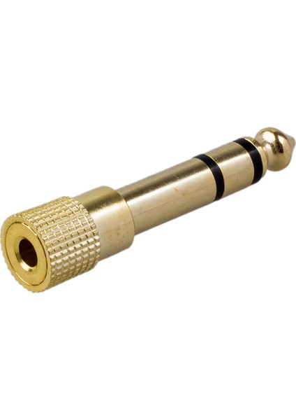 Kulaklık Adaptörü Stereo Altın Fiş 1/4" (6,3 Mm) Erkek - 1/8" (3,5 Mm) Dişi (Yurt Dışından)
