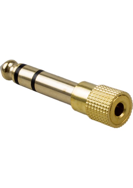 Kulaklık Adaptörü Stereo Altın Fiş 1/4" (6,3 Mm) Erkek - 1/8" (3,5 Mm) Dişi (Yurt Dışından)