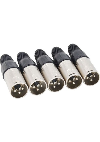 10 Adet 3 Pin Xlr Lehim Tipi Konnektör 5 Erkek + 5 Dişi Fiş Kablosu Konektörü Mikrofon Ses Soketi (Yurt Dışından)