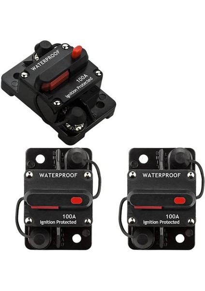 3 Adet 100 Amp Araba Stereo Ses Devre Kesici Sigortalar DC12-48V Manuel Sıfırlama Basmalı Düğme Anahtarı Sigortalar (Yurt Dışından)
