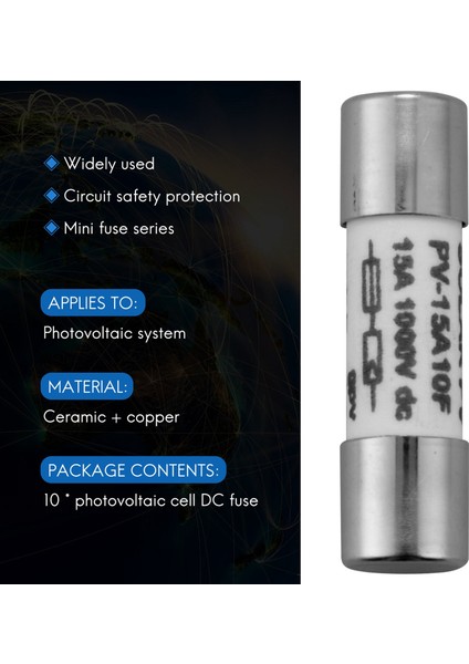 10 Adet 1000 Vdc Sigorta Solar Pv Patlamaya Dayanıklı Sigorta Gümüş - 15A (Yurt Dışından) fırsatları