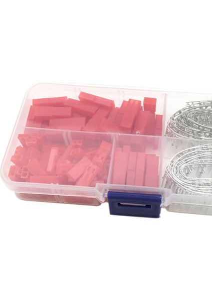 300PCS Syp 2p Dişi ve Erkek Kırmızı Fiş Muhafazası Sıkma Terminal Konnektör Kiti (Yurt Dışından)