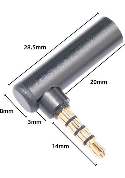 5 Adet 90 Derece Sağ Açılı 3.5mm Erkek Kadın Ses Dönüştürücü Adaptör Konnektörü L Tipi Stereo Mikrofon Jakı Fişi (Yurt Dışından)