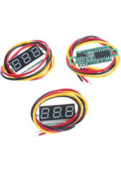 0,28 Inç LED Ultra Küçük Dc Dijital 0-100V Voltmetre Gerilim Test Cihazı Üç Renkli Ekran 4-40V Güç Kaynağı (3 Telli) (Yurt Dışından)