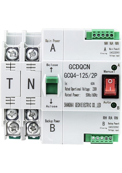 Çift Güç Otomatik Transfer Anahtarı Smgq2-63 / 2p Devre Kesici Ev Ray Montajı (Yurt Dışından)