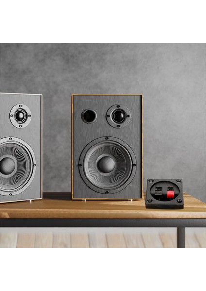 4 Adet Hoparlör Kutusu Terminal Kupası, Yaylı Kare Subwoofer Kutusu Terminal Bağlantı Direği Konnektörü Dıy Ev Araba Hoparlörü Için (Yurt Dışından)