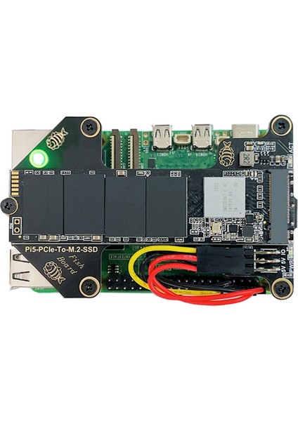 Raspberry Pi 5 Adaptör Kartı Pcıe'den M.2 Nvme Ssd'ye Adaptör Kartı Pi5 Resmi Kılıfı ve Dsı/csı Kablosuyla Uyumlu (Yurt Dışından)