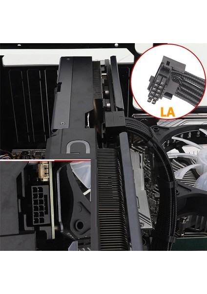 Gpu RTX4090 RTX4080 Serisi 16AWG 4X8PIN Pcı-E - 16PIN (12+4) Pcı-E 5.0 12VHPWR Konektörü 90 Derece Dirsek (Yurt Dışından)