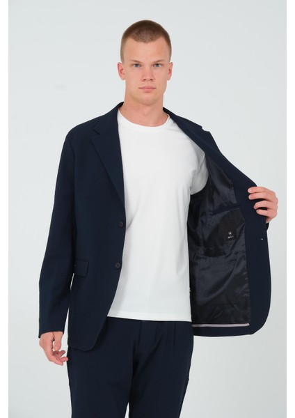 Erkek Slim Fit Cepli Düğmeli Bürümcük Kumaş Klasik Ceket
