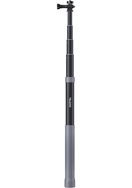Telesın Karbon Fiber Selfie Çubuğu Monopod Gopro INSTA360 Osmo Action Djı Action Kamera Için 1/4 Vida ile Uzatılabilir (Yurt Dışından)
