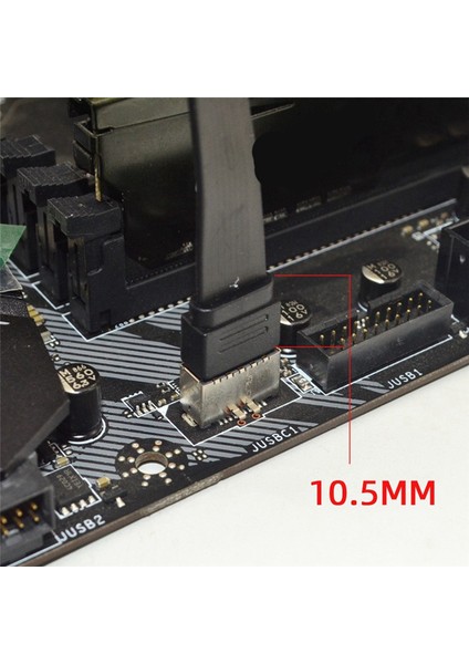 USB 3.1 Ön Panel Başlığı Tip E Erkek - Tip C Dişi Konnektör Anakart Genişletme Kablosu Transfer Kablolaması (30CM) (Yurt Dışından)