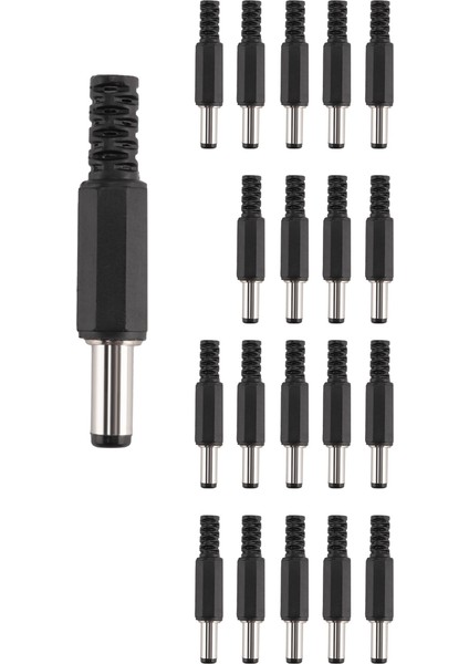 20 Adet Siyah 2.5mm x 5.5mm Dc Güç Erkek Fiş Jak Adaptörü (Yurt Dışından)