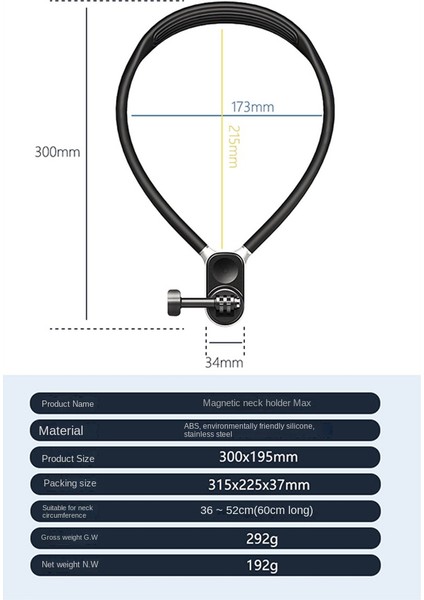 Gopro Hero Için Silikon Boyun Tutma Dağı 11 10 9 8 INSTA360 Djı Osmo Eylem Ergonomik Montaj Braketi Boyutu L (Yurt Dışından)