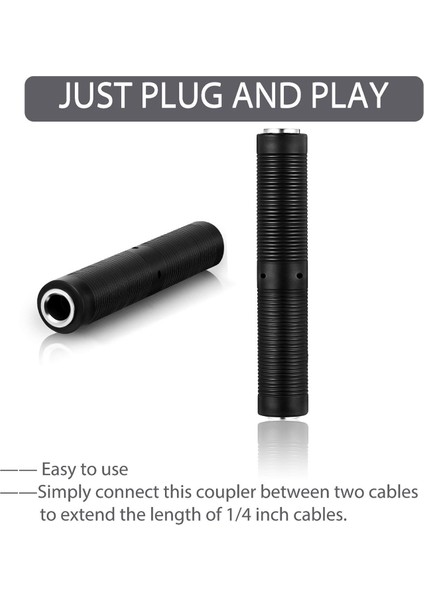6 Paket 1/4 Inç Dişi - Dişi Bağlayıcı 6,35 mm Trs/ts Ses Konektörü, Trs Stereo ve Mono Jak Adaptörü Birleştirici (Yurt Dışından)