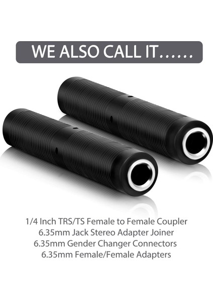 6 Paket 1/4 Inç Dişi - Dişi Bağlayıcı 6,35 mm Trs/ts Ses Konektörü, Trs Stereo ve Mono Jak Adaptörü Birleştirici (Yurt Dışından)